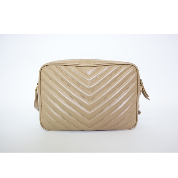 Saint Laurent Lou Camera Bag Small, Beige Leather With Gold Hardware - Picture 3 of 12